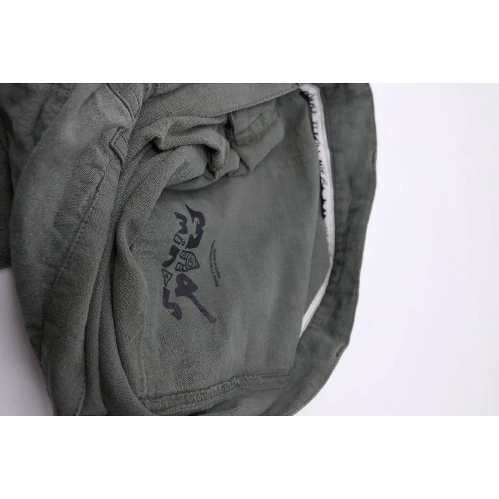 M/SF/T Mad‎ Minds Utility Pants Mens M Olive Green Cotton Linen Blend Casual